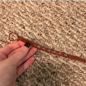 Leather tie bracelet with blue detailing